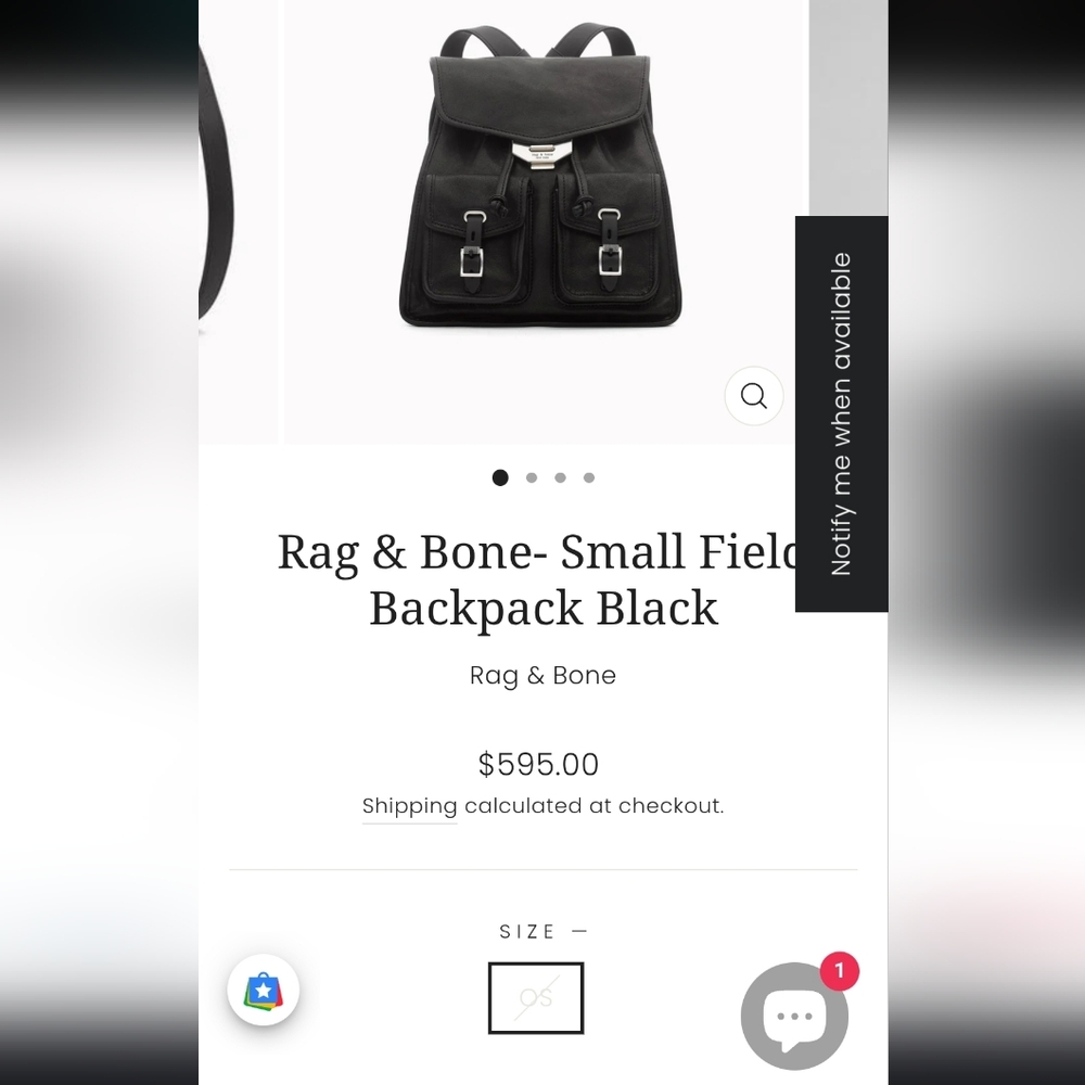 Rag & Bone Black Leather Field Backpack - Picture 3 of 4